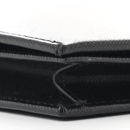 Salvatore Ferragamo Hammered Calfskin Vara Wallet On Chain Black 9 of 11