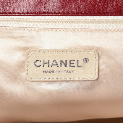 Chanel Lambskin Large North South Accordion Tote Bordeaux 6 of 7