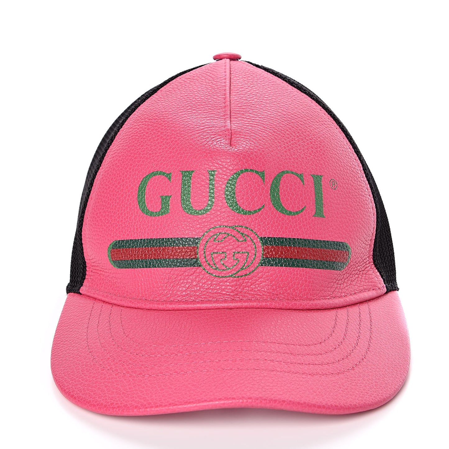 Grained Calfskin Logo Baseball Hat S Box Pink