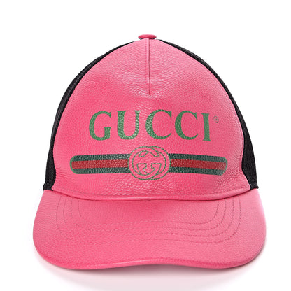 Gucci Grained Calfskin Logo Baseball Hat S Box Pink 3 of 7