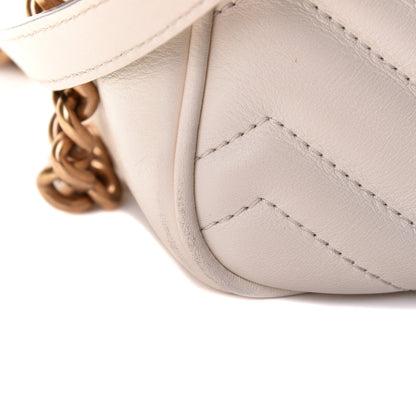 Gucci Calfskin Matelasse Medium GG Marmont Chain Shoulder Bag Mystic White 8 of 12