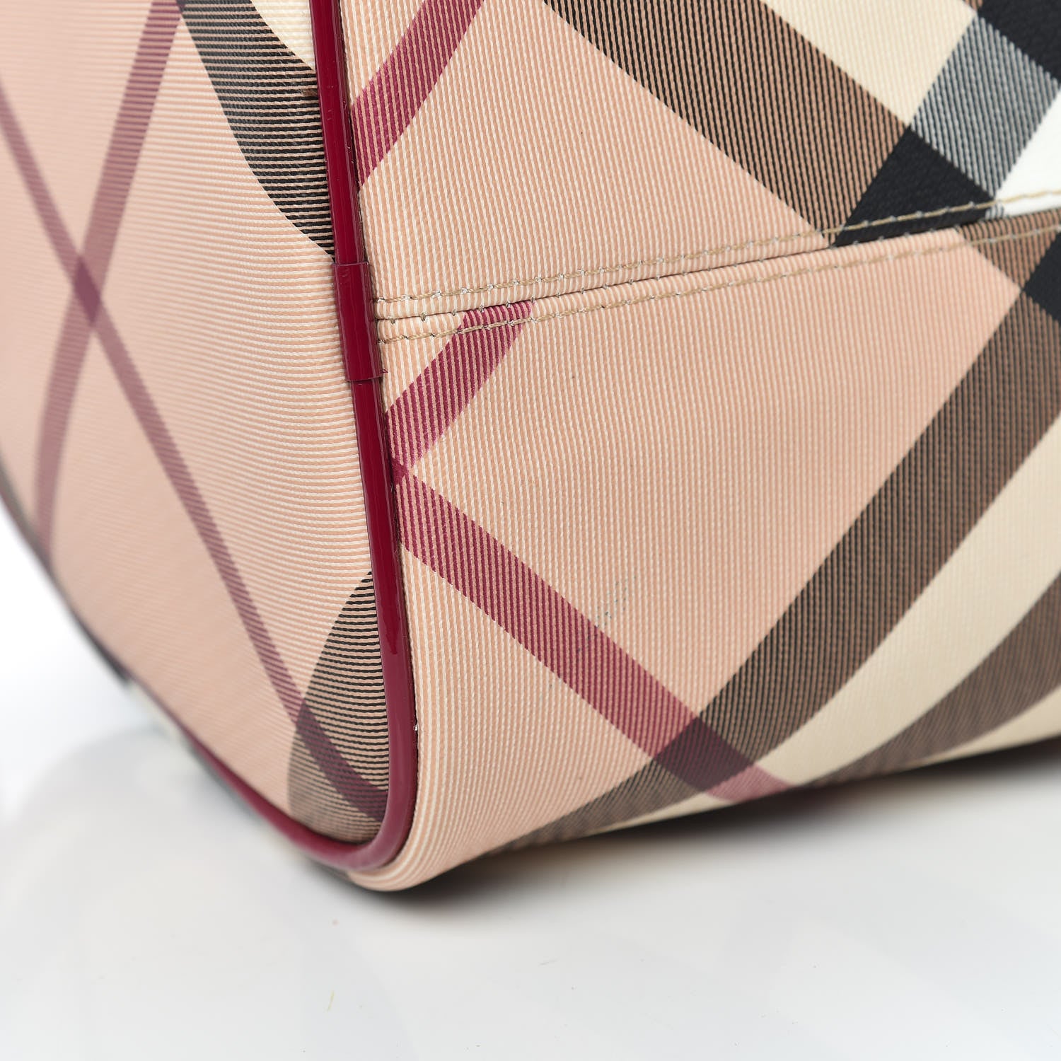 Burberry Patent Nova Check Chester Bowling Bag Raspberry Sorbet 10 of 12