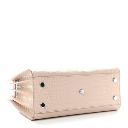 Saint Laurent Calfskin Crocodile Embossed Baby Sac De Jour Rose Antic 4 of 10