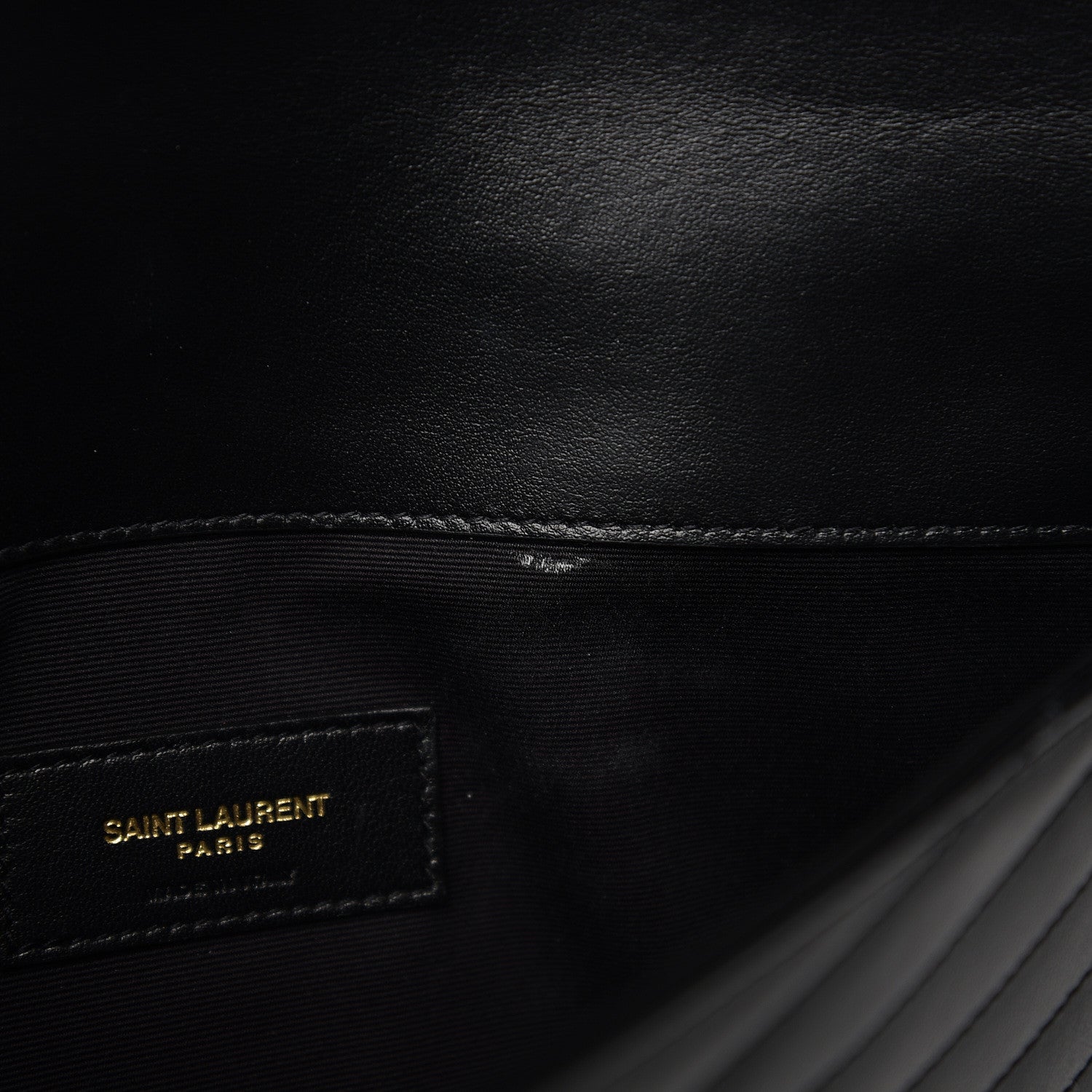 Saint Laurent Calfskin Matelasse Chevron Monogram Uptown Clutch Black 6 of 7