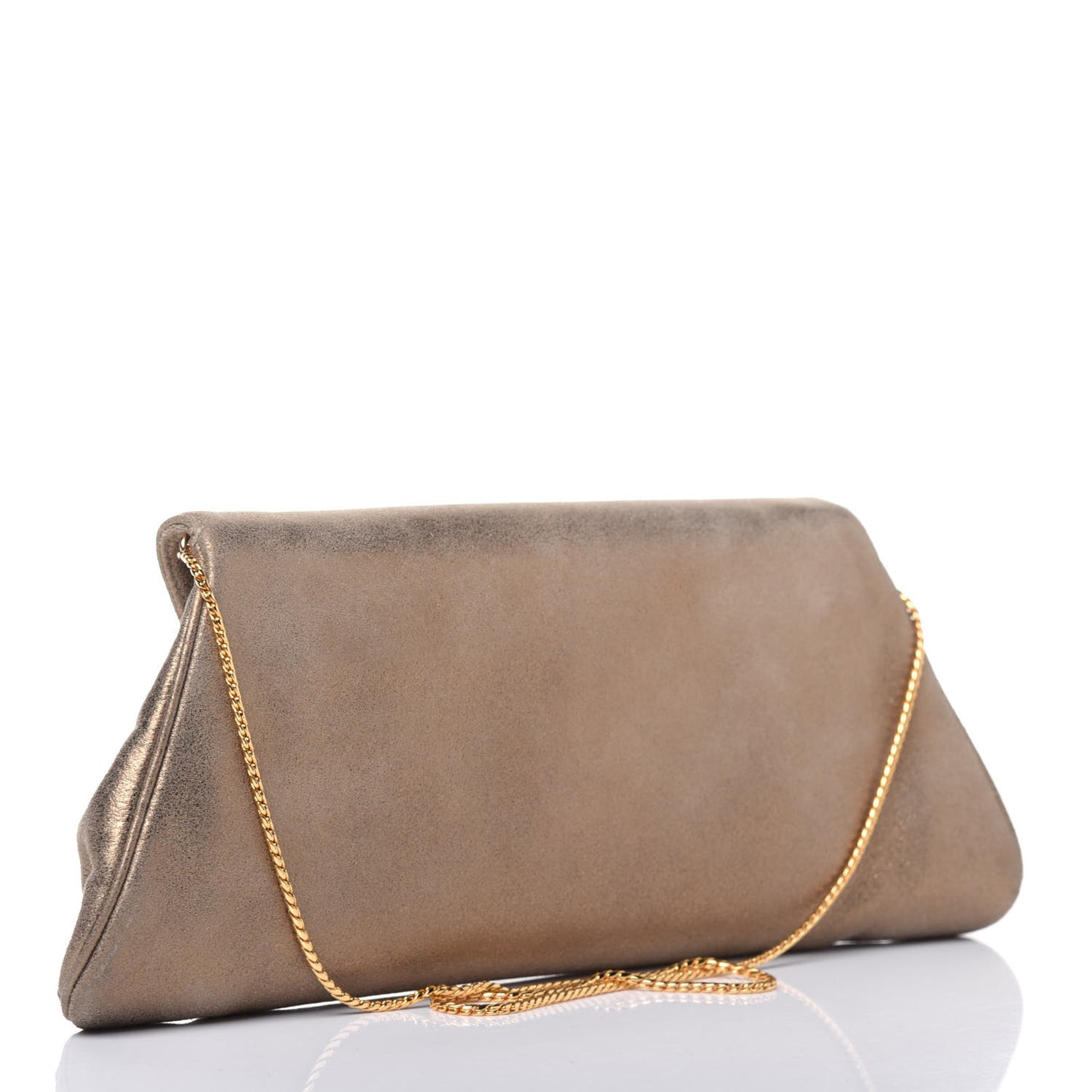 Metallic Flap Clutch Gold