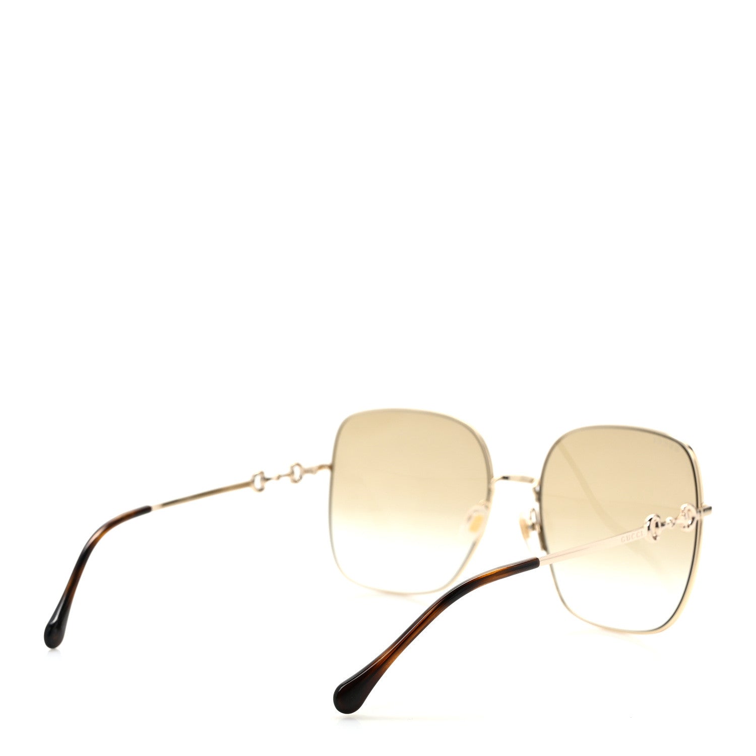 Gucci Metal Horsebit Square Sunglasses GG0879S Gold 4 of 8