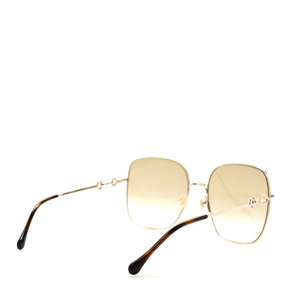Gucci Metal Horsebit Square Sunglasses GG0879S Gold 4 of 8