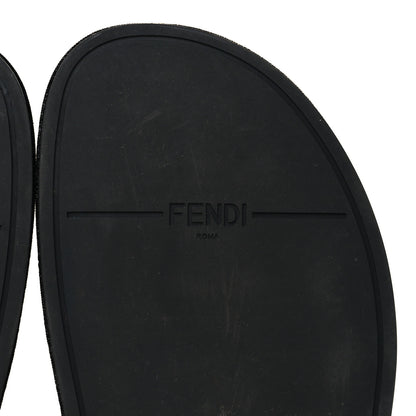 Fendi Calfskin FF Embossed Pearland Slide Sandals 39 Tobacco Moro 7 of 8