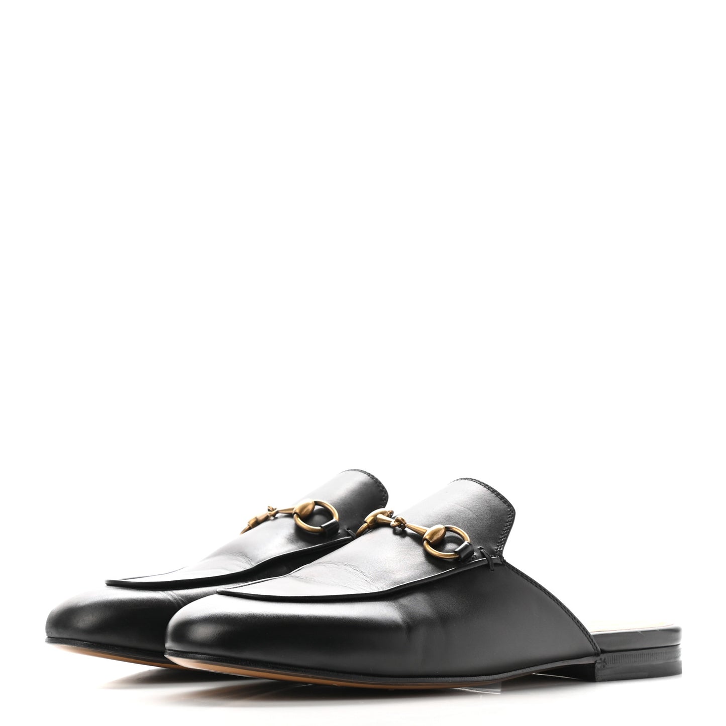 Calfskin Womens Princetown Slippers 38 Black