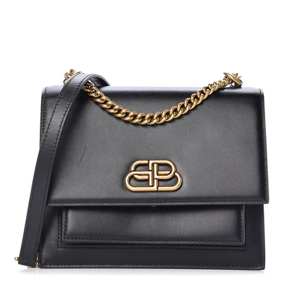 Balenciaga Box Calfskin S Sharp Chain Shoulder Bag Black 1 of 21