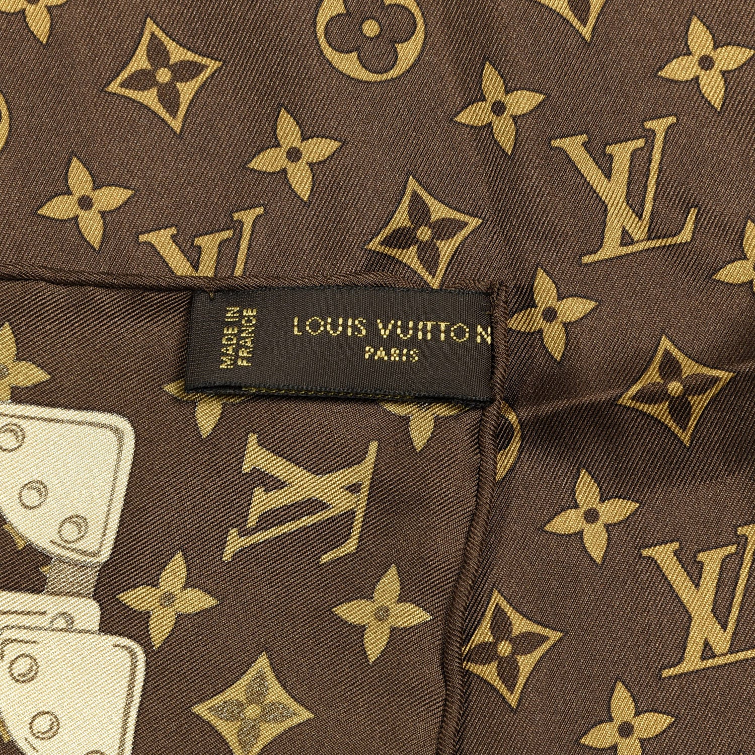 Louis Vuitton Silk Monogram Trunks Square Scarf Marroon 3 of 3