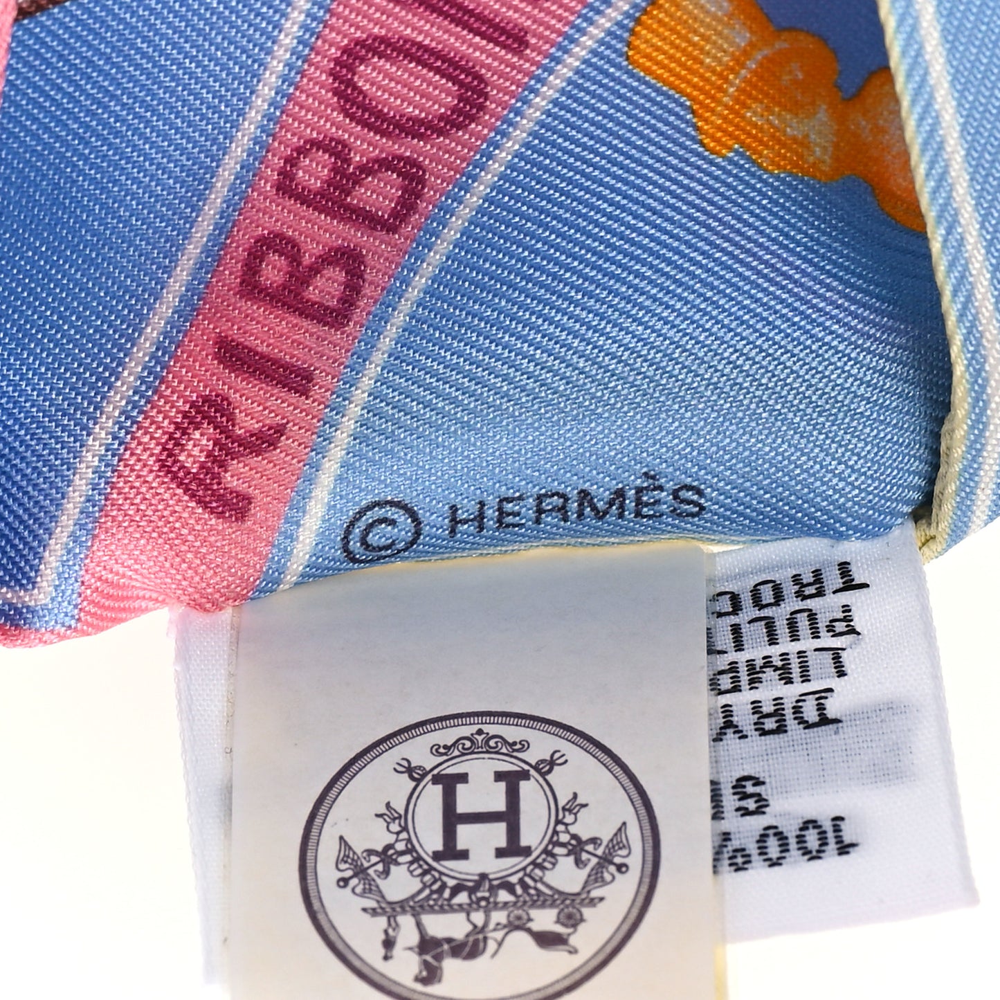 Silk Funny Ice Cream Twilly Bleu Ciel Rose Bonbon