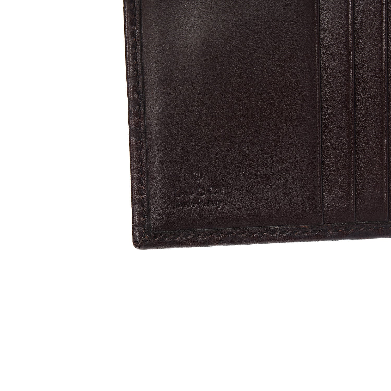 Gucci Guccissima Metal Bar French Flap Wallet Dark Chocolate 5 of 10