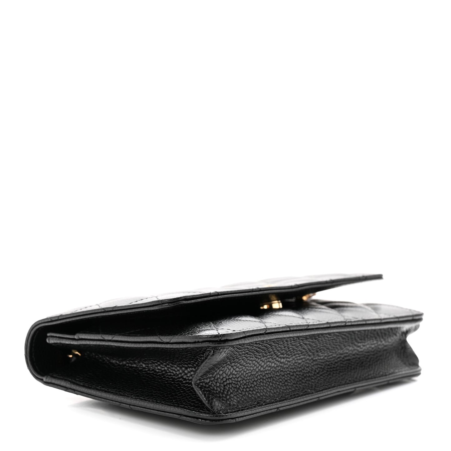 Caviar Quilted Wallet on Chain WOC Black