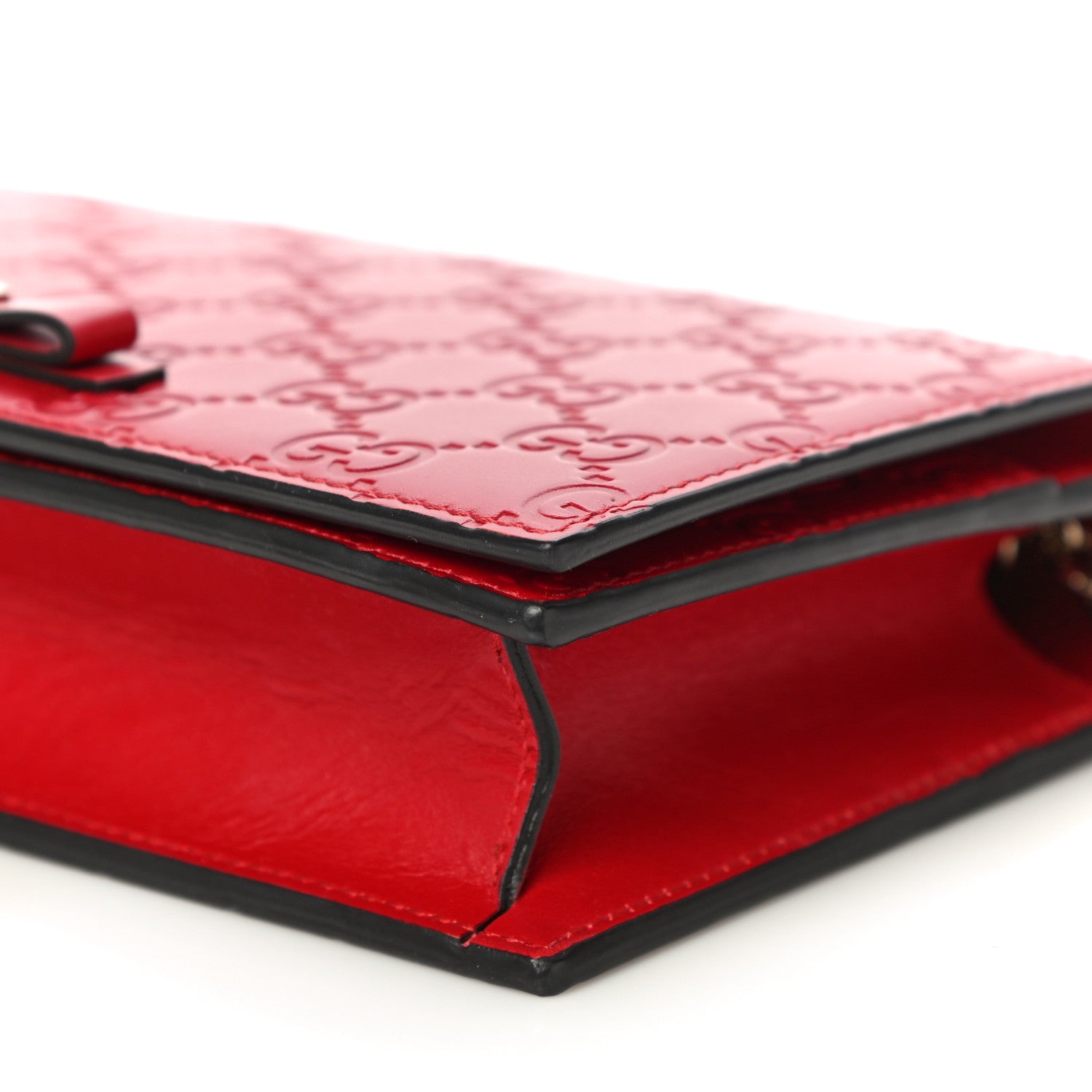 Gucci Guccissima Signature Bowy Chain Wallet Hibiscus Red 9 of 9