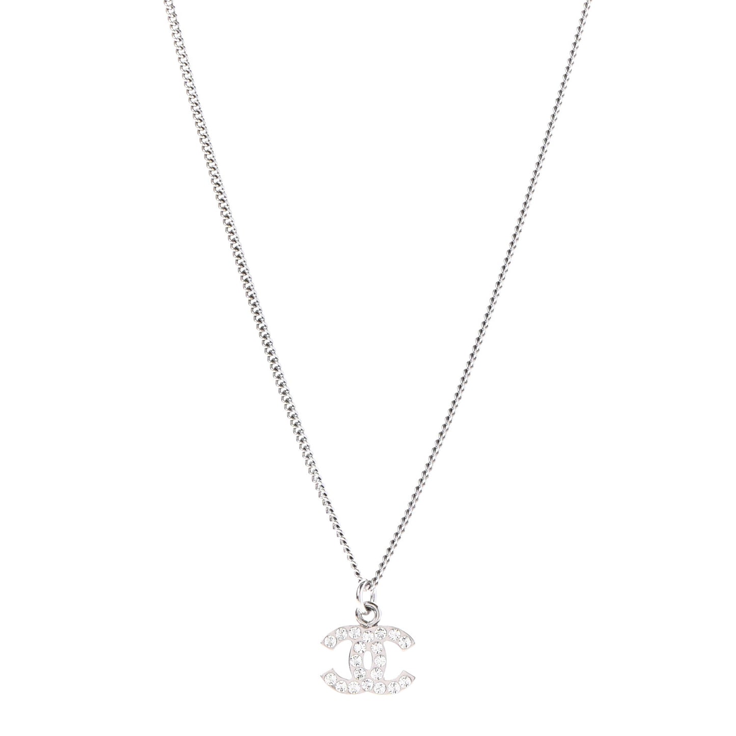 Crystal CC Necklace Silver