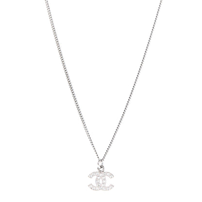 Chanel Crystal CC Necklace Silver 1 of 5
