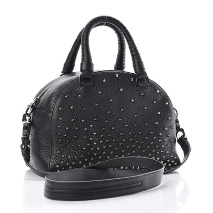Christian Louboutin Grained Calfskin Studded Satchel Black 3 of 17