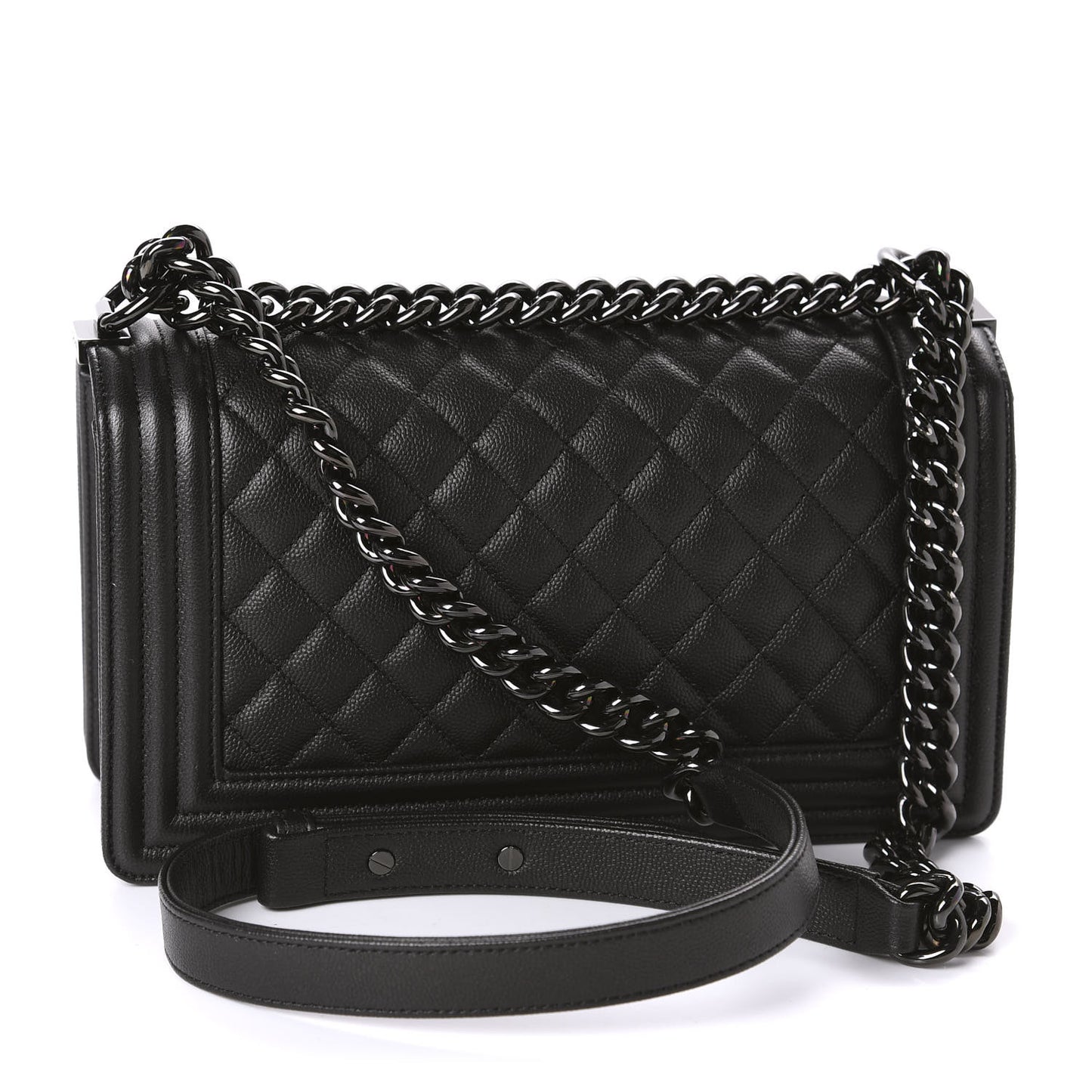 Caviar Quilted Medium Boy Flap So Black