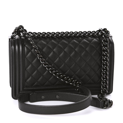 Chanel Caviar Quilted Medium Boy Flap So Black 3 of 11