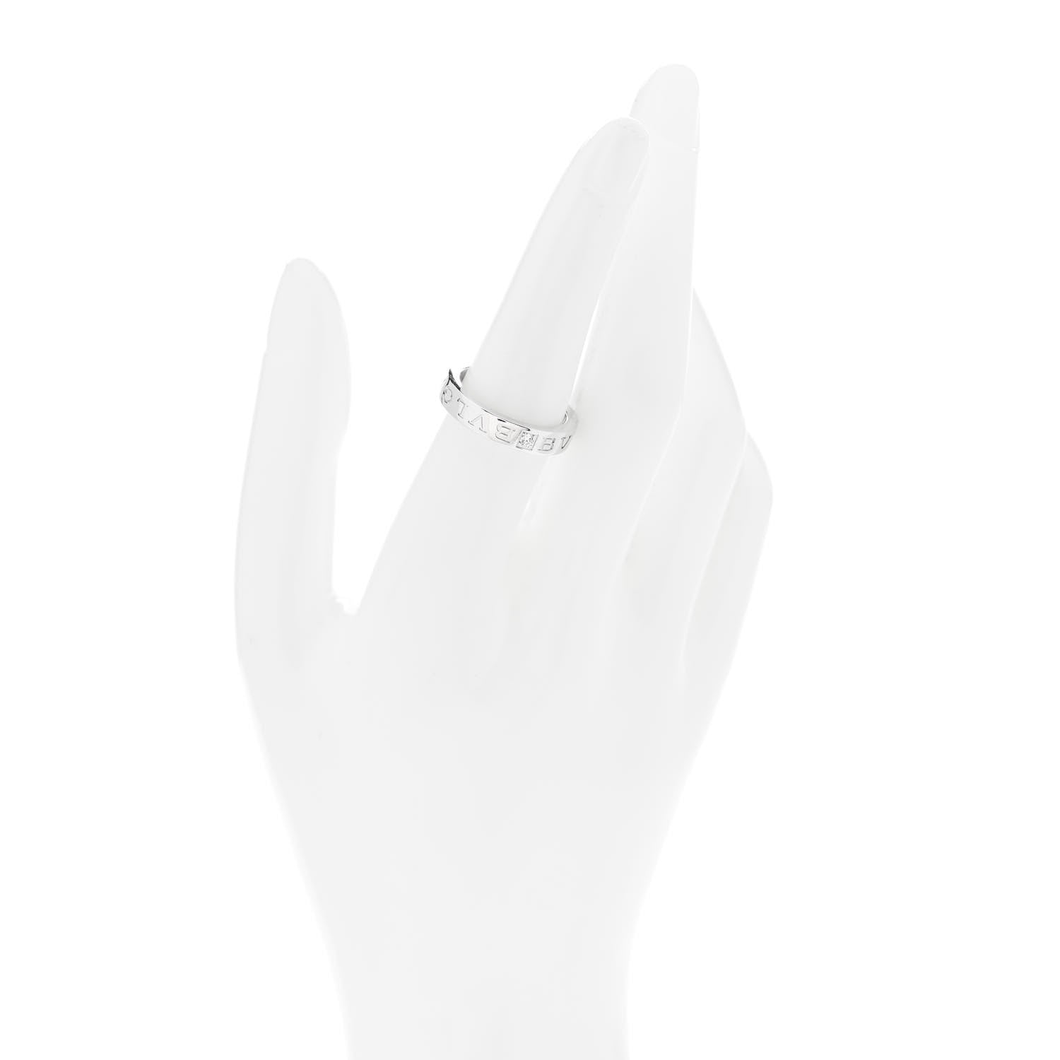 Bulgari 18K White Gold Diamond B.Zero1 Essential Band Ring 54 7 2 of 5