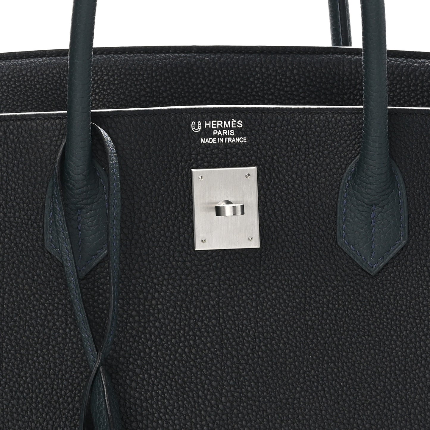 Togo Horseshoe Birkin 40 Black Vert Rousseau