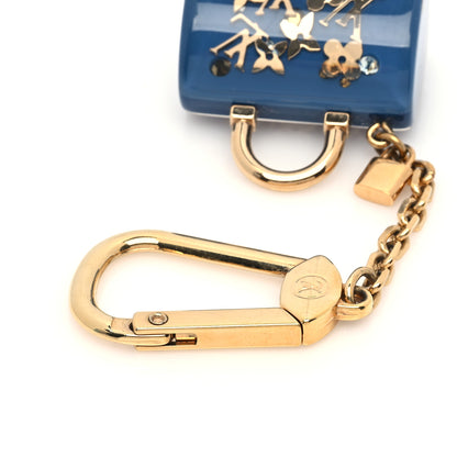 Louis Vuitton Resin Inclusion Speedy Bag Charm Key Chain Blue 4 of 5