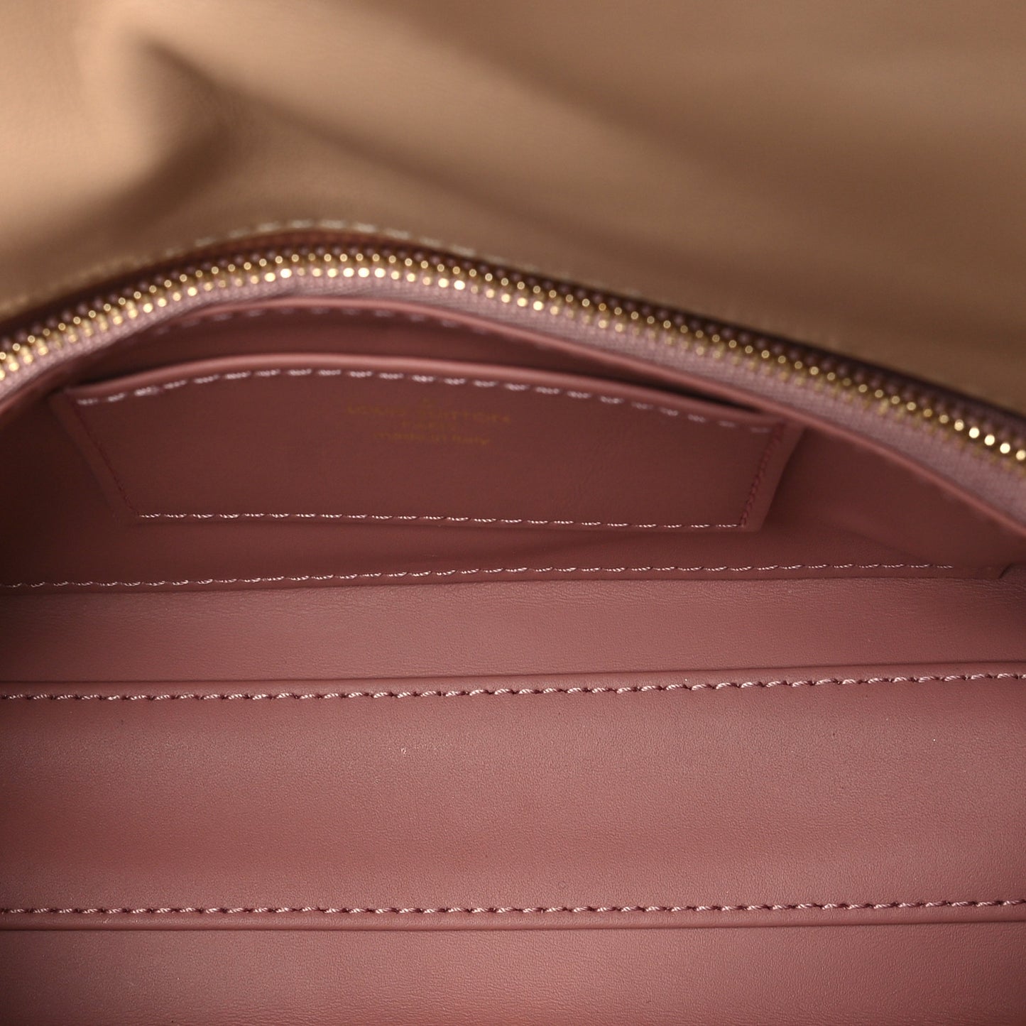 Lambskin Malletage Top Handle GO-14 MM Beige Rose