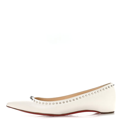 Christian Louboutin Kid Anjalina Flats 37 Snow 1 of 7