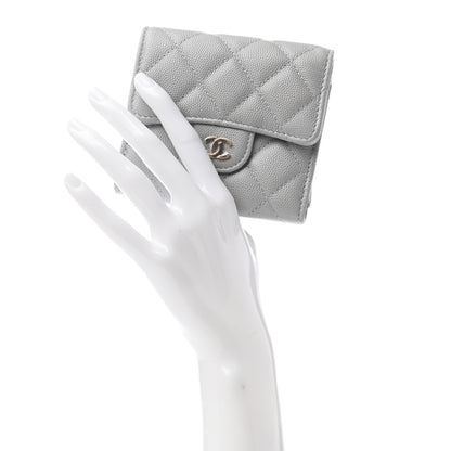 Chanel Caviar Quilted Small Flap Wallet Grey 2 of 8