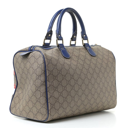 Gucci GG Plus Monogram Medium Boston USA Flag Unicef Duffle Blue 2 of 9