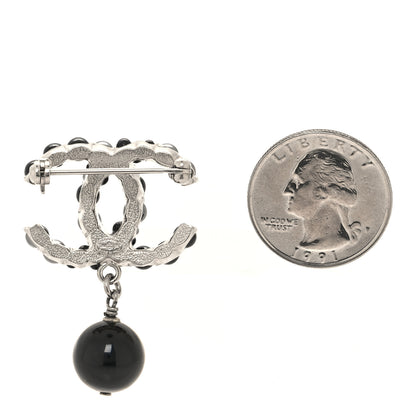 Chanel Pearl Beaded Drop Brooch Black 2 of 3