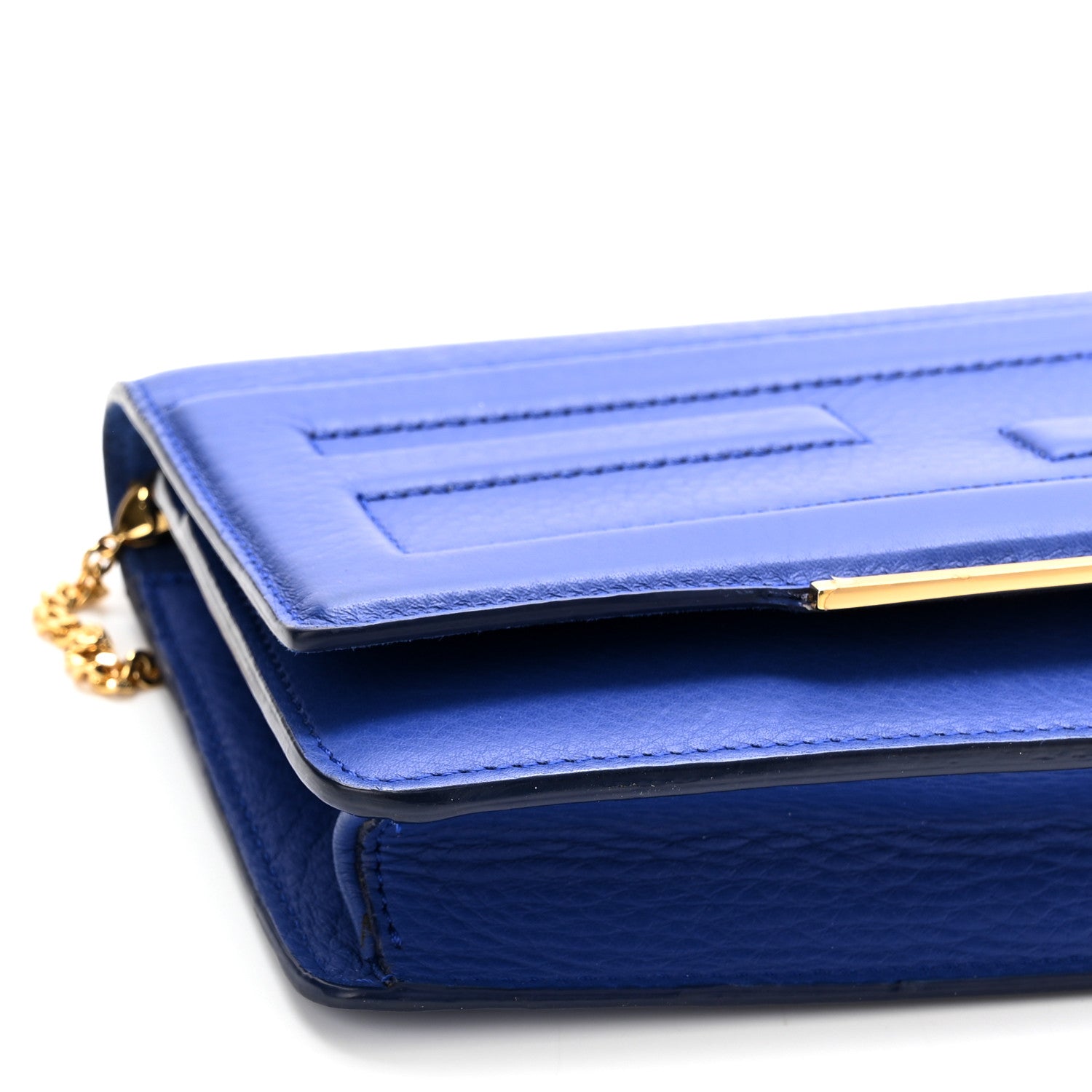 Fendi Vitello Flamingo Tube Wallet on Chain Blue Neon 10 of 11