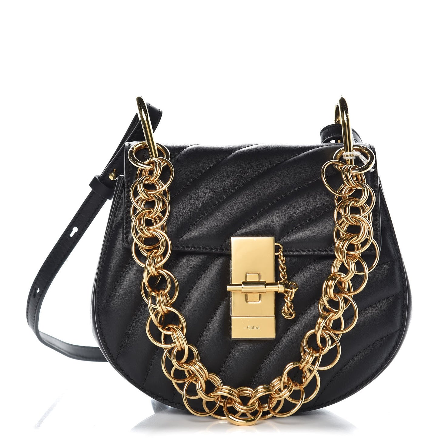 Calfskin Quilted Mini Drew Bijou Shoulder Bag Black