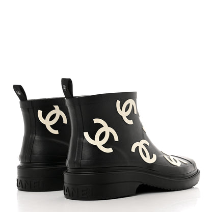 Chanel Rubber CC Print Boots 39 Black 4 of 9