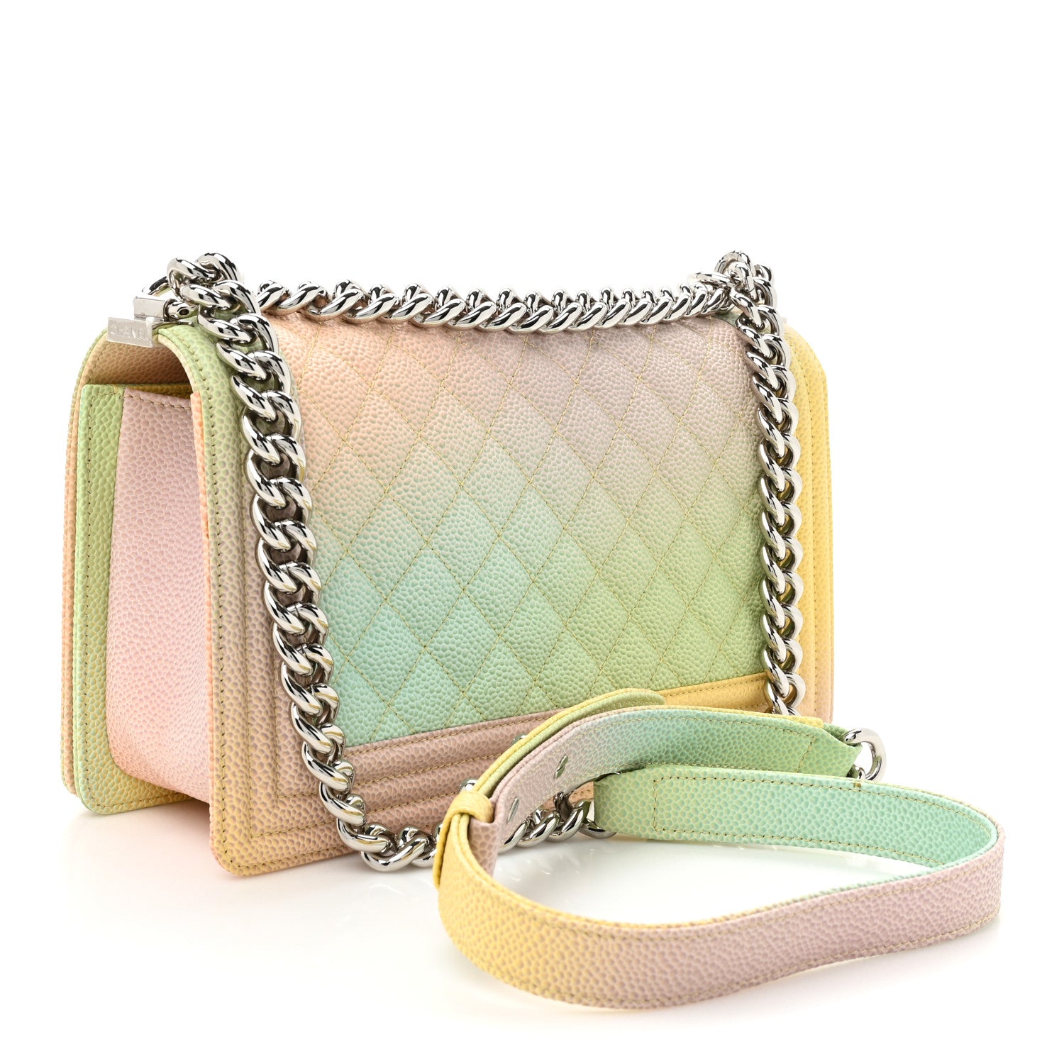 Chanel Caviar Quilted Medium Cuba Rainbow Boy Flap Multicolor 3 of 10