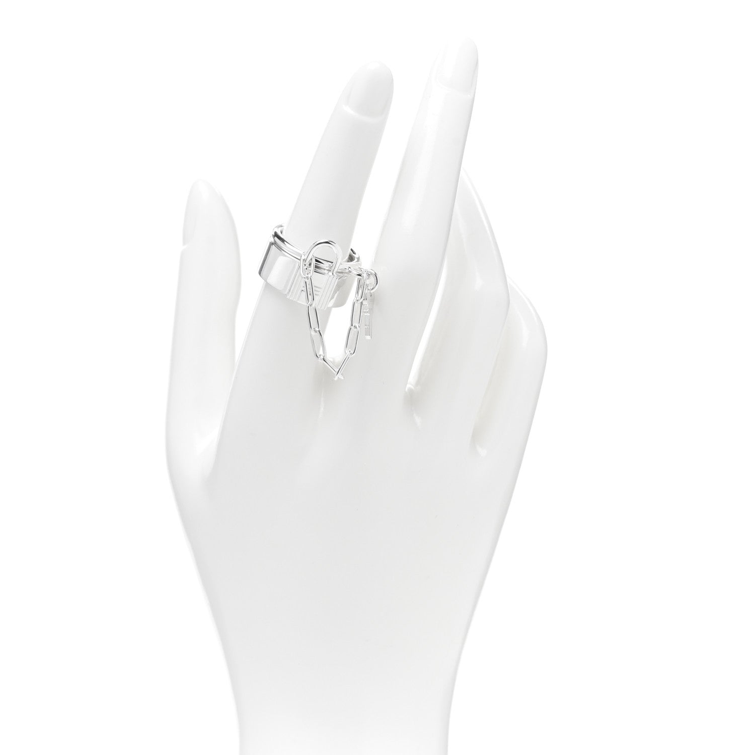 Hermes Sterling Silver Alpha Kelly Double Ring 55 7.25 2 of 4