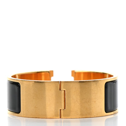 Hermes Enamel Wide Clic Clac H Bracelet PM Black 3 of 5