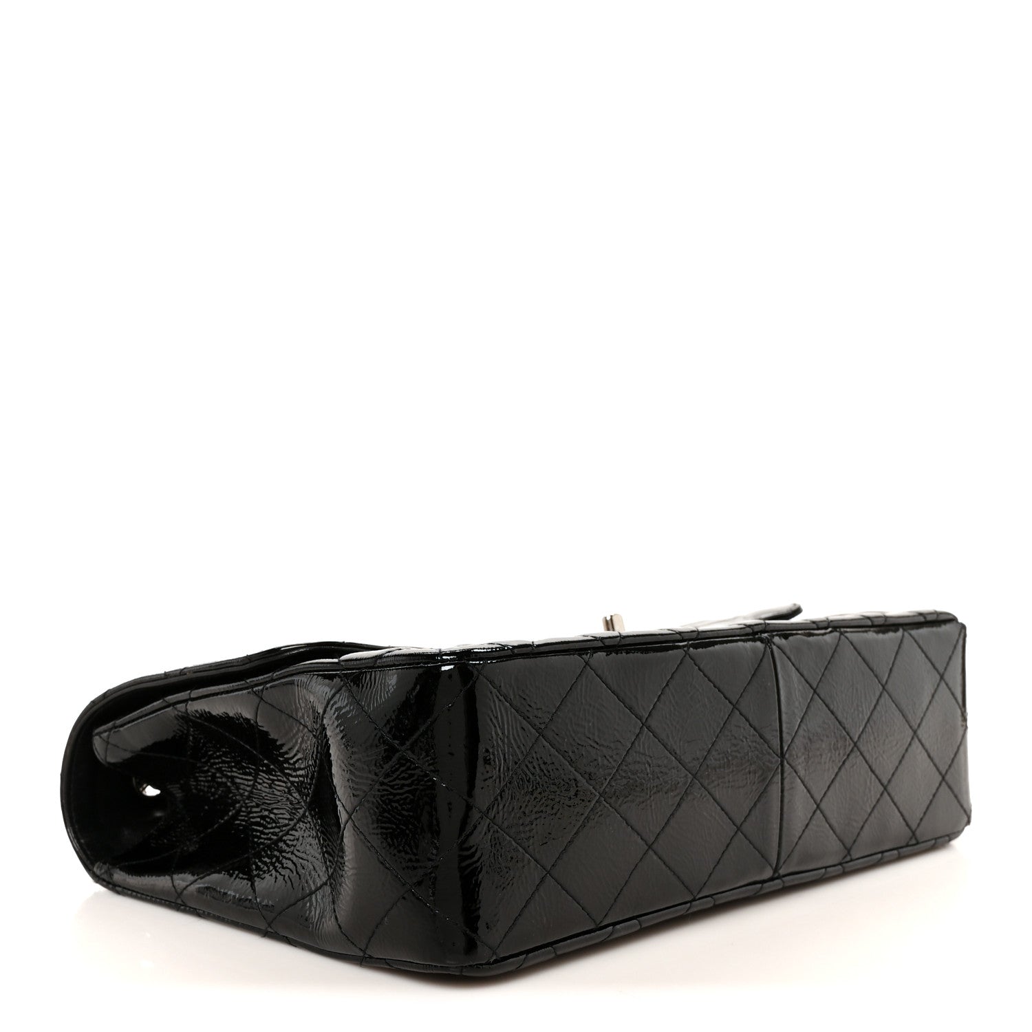 Chanel Distressed Patent Quilted Jumbo Single Flap Black 4 of 12