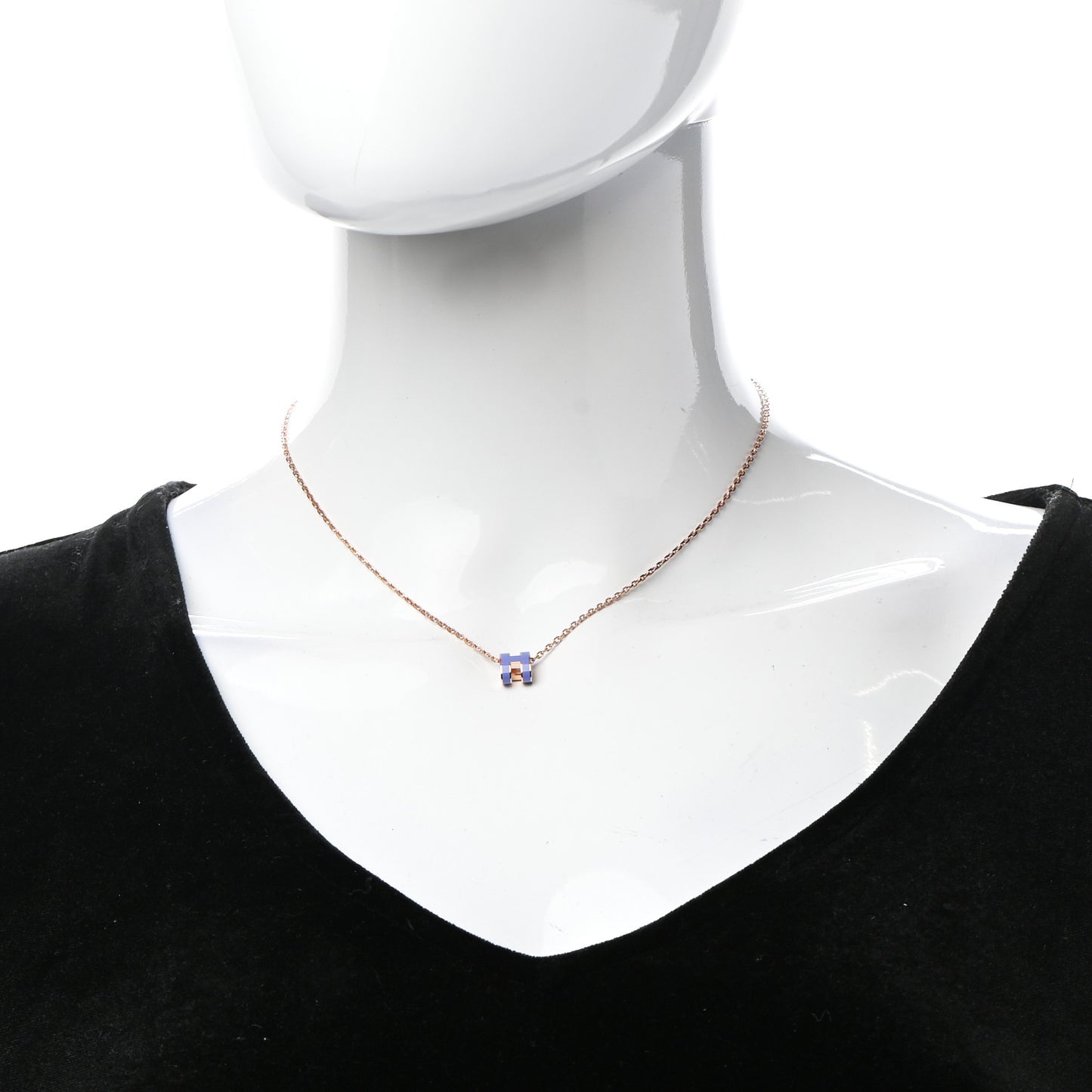 Rose Gold Mini Pop H Pendant Necklace Lilas