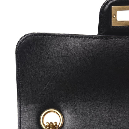 Chanel Calfskin Crocodile Embossed Graffiti 2.55 Mini Cocodile Reissue Flap Black Pink 8 of 12