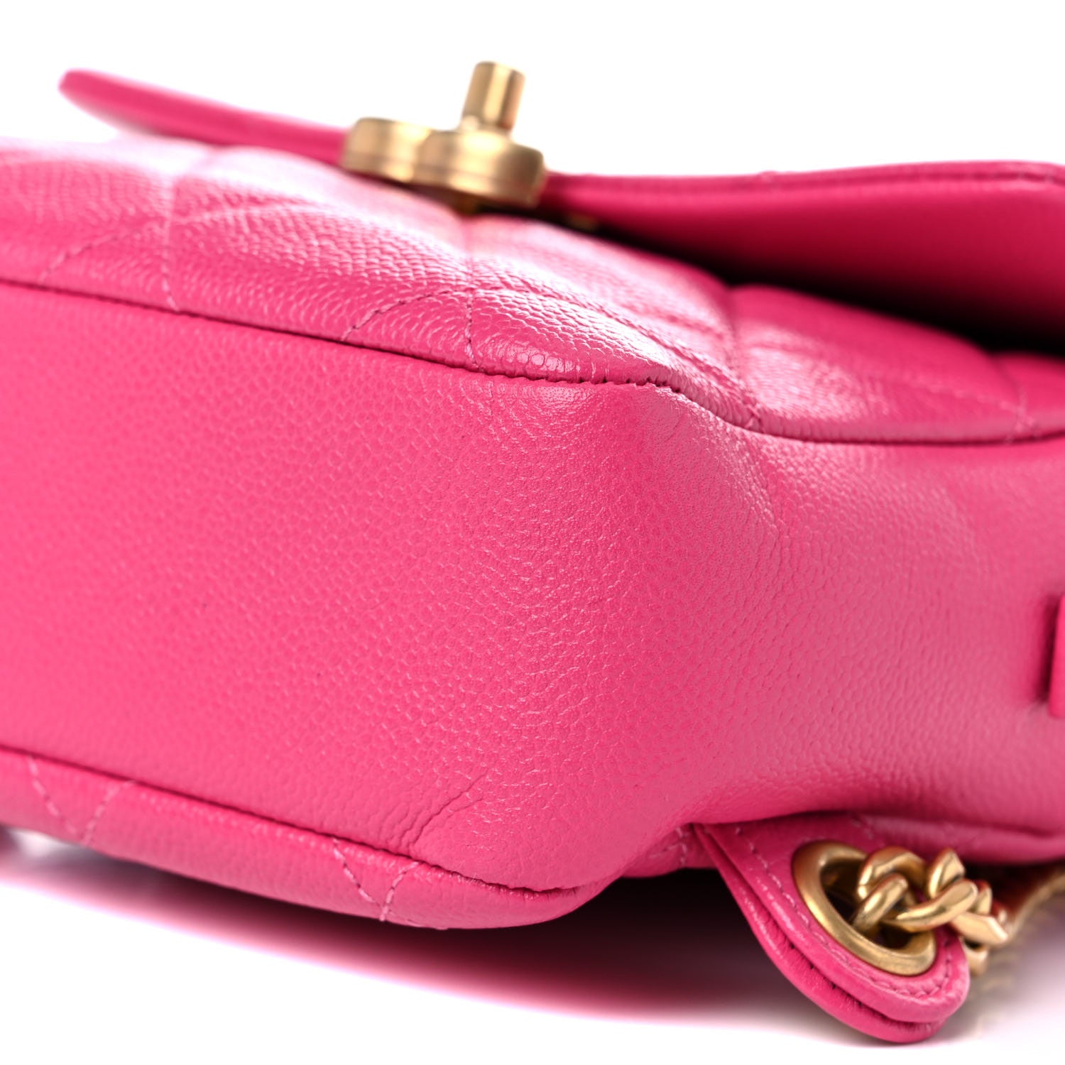 Chanel Shiny Caviar Quilted Chain Melody Backpack Pink 8 of 10