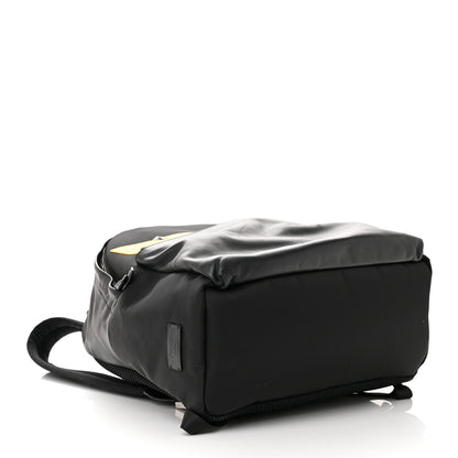 Fendi Nylon Vitello Liberty Vitello Dolce Monster Eyes Rounded Backpack Black Sunflower 4 of 13