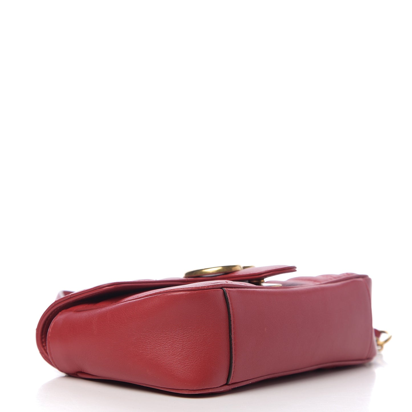 Calfskin Matelasse Mini GG Marmont Shoulder Bag Hibiscus Red