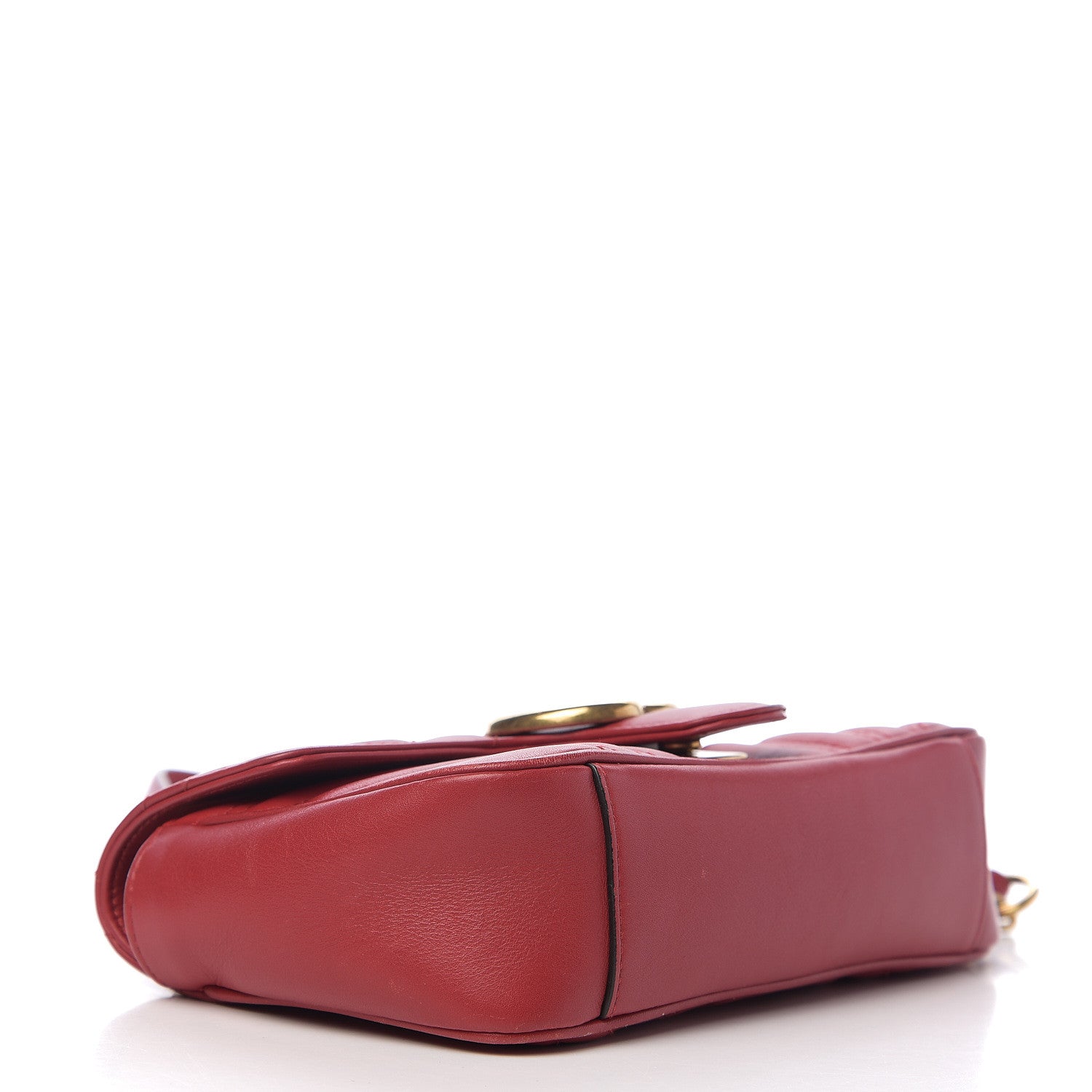 Gucci Calfskin Matelasse Mini GG Marmont Shoulder Bag Hibiscus Red 3 of 9