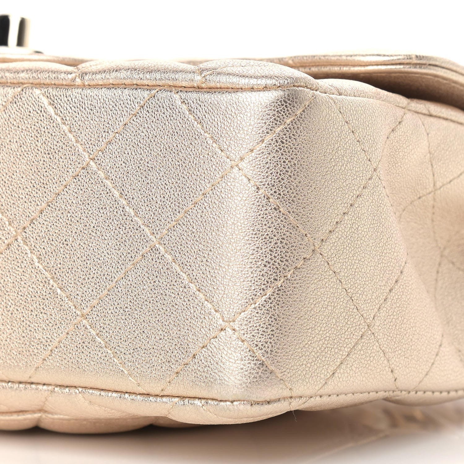 Chanel Metallic Lambskin Quilted Mini Rectangular Flap Gold 8 of 10
