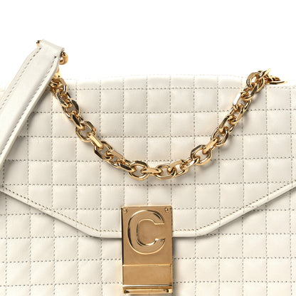 Celine Calfskin Quilted Medium C Bag White 8 of 12
