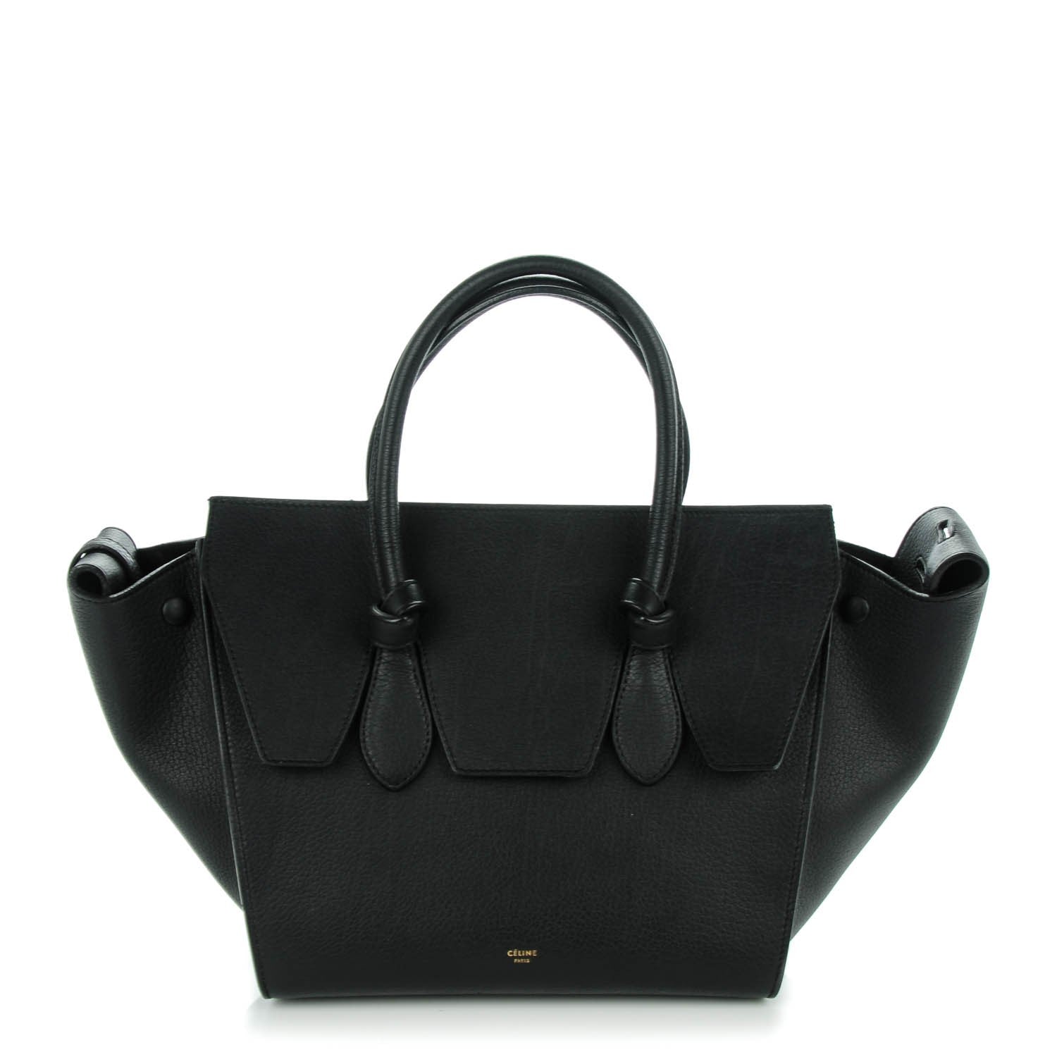 Celine Crisped Calfskin Small Tie Knot Tote Black 1 of 7