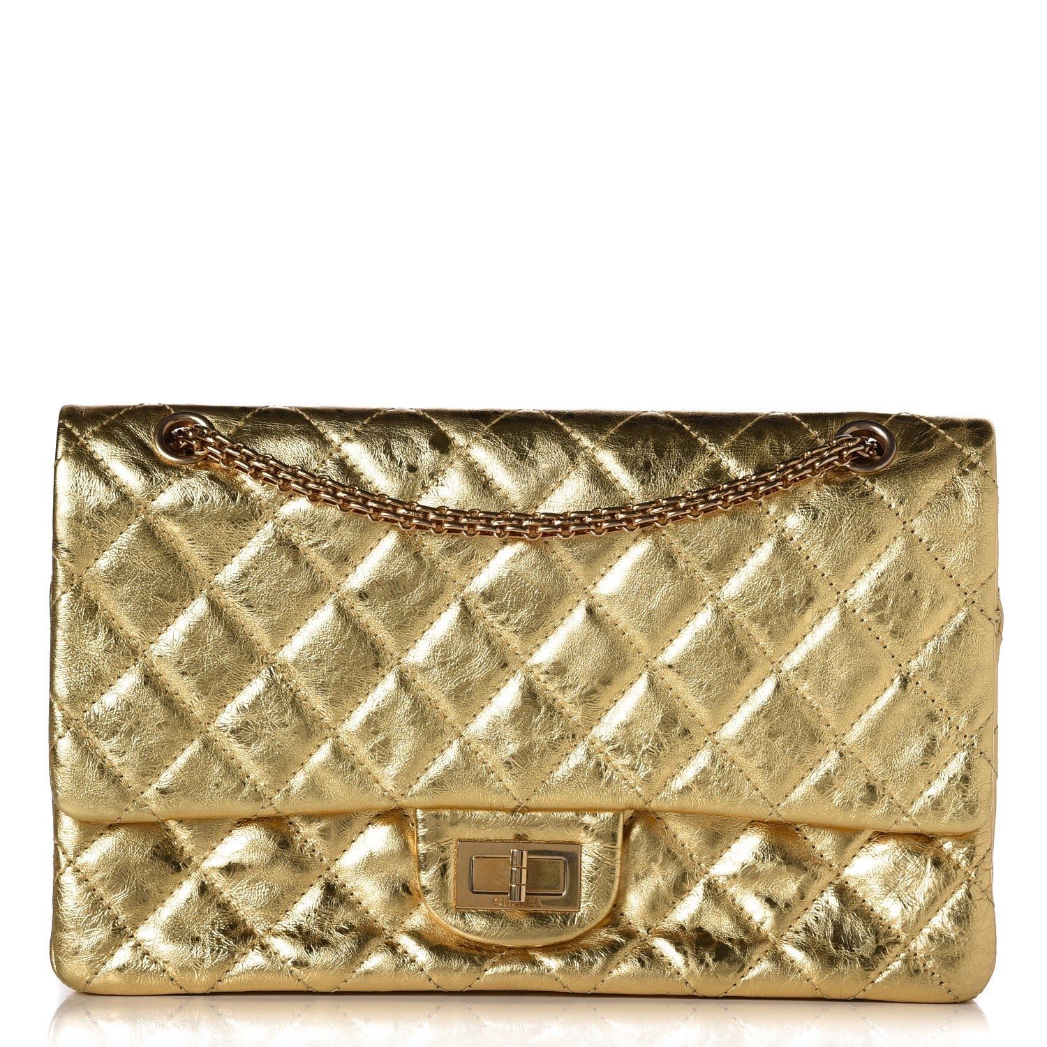 Chanel Metallic Aged Calfskin Quilted 2.55 Reissue 227 Flap Gold 1 of 9