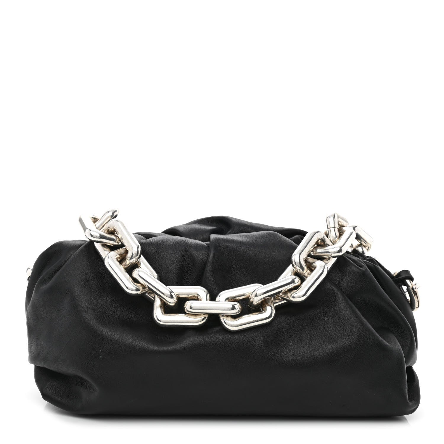 Bottega Veneta Calfskin The Pouch Chain Black 1 of 10